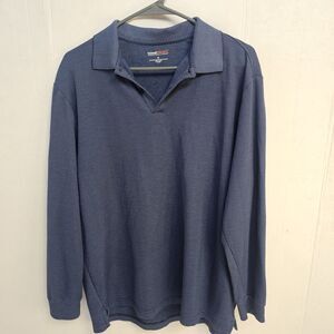 Roundtree & Yorke  Travel Smart Long Sleeve Polo Shirt Sz Med Casual Preppy W489